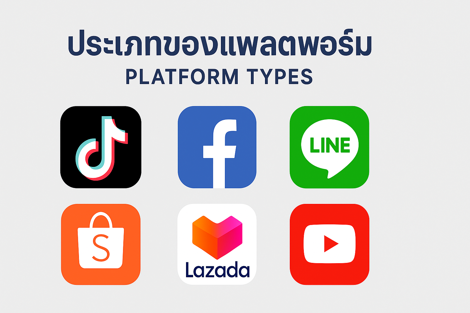 ประเภทของแพลตฟอร์ม แพลตฟอร์มโซเชียลมีเดีย